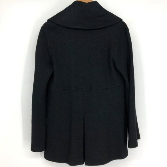 HATCH Maternity Black Wool blend Exaggerated Collar Toggle Cape Coat Med - Picture 3 of 15